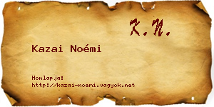 Kazai Noémi névjegykártya